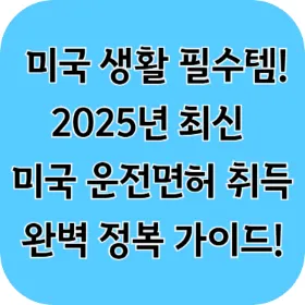 미국 생활 필수템! 🚗 2025년 최신 미국 운전면허 취득 완벽 정복 가이드