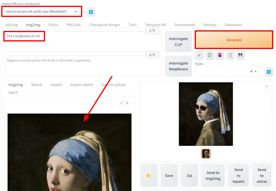 Instruct pix2pix 설정