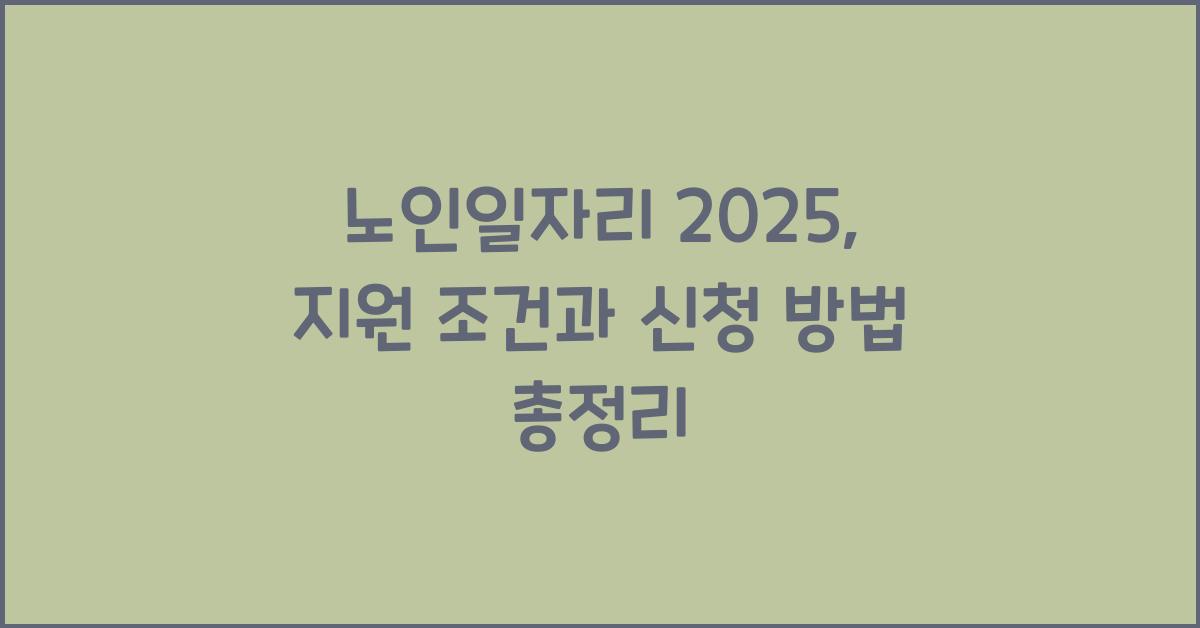 노인일자리 2025