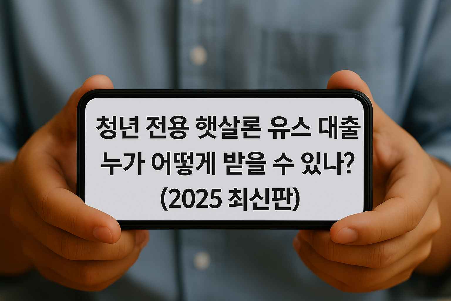청년 전용 햇살론 유스 대출 누가 어떻게 받을 수 있나? (2025 최신판) 텍스트가 적힌 스마트폰을 들고 있는 손