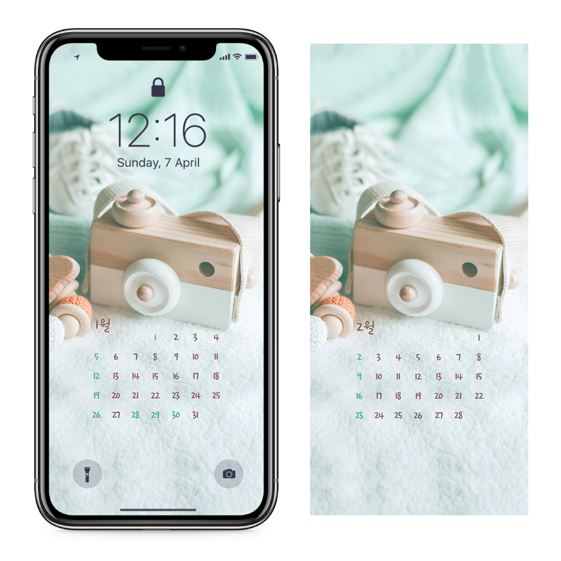 07 장남감 카메라 AB - 2025년1월 아이폰달력배경화면