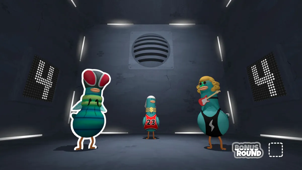 민트색-비둘기-두-마리가-리듬을-타고있다