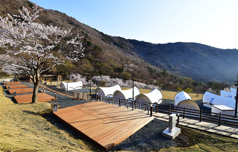 진주 월아산 자연휴량림 야영장