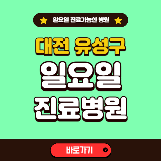 대전 유성구 일요일 진료 가능한 병원 ❘ 주말 문여는 곳 총정리 (소아과, 내과, 안과, 치과, 피부과, 정형외과, 산부인과)