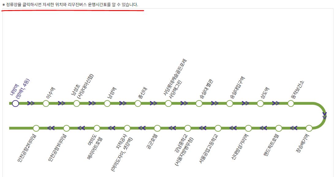 6019번 내방역 인천공항 리무진 버스 노선 시간표 요금 예약 방법