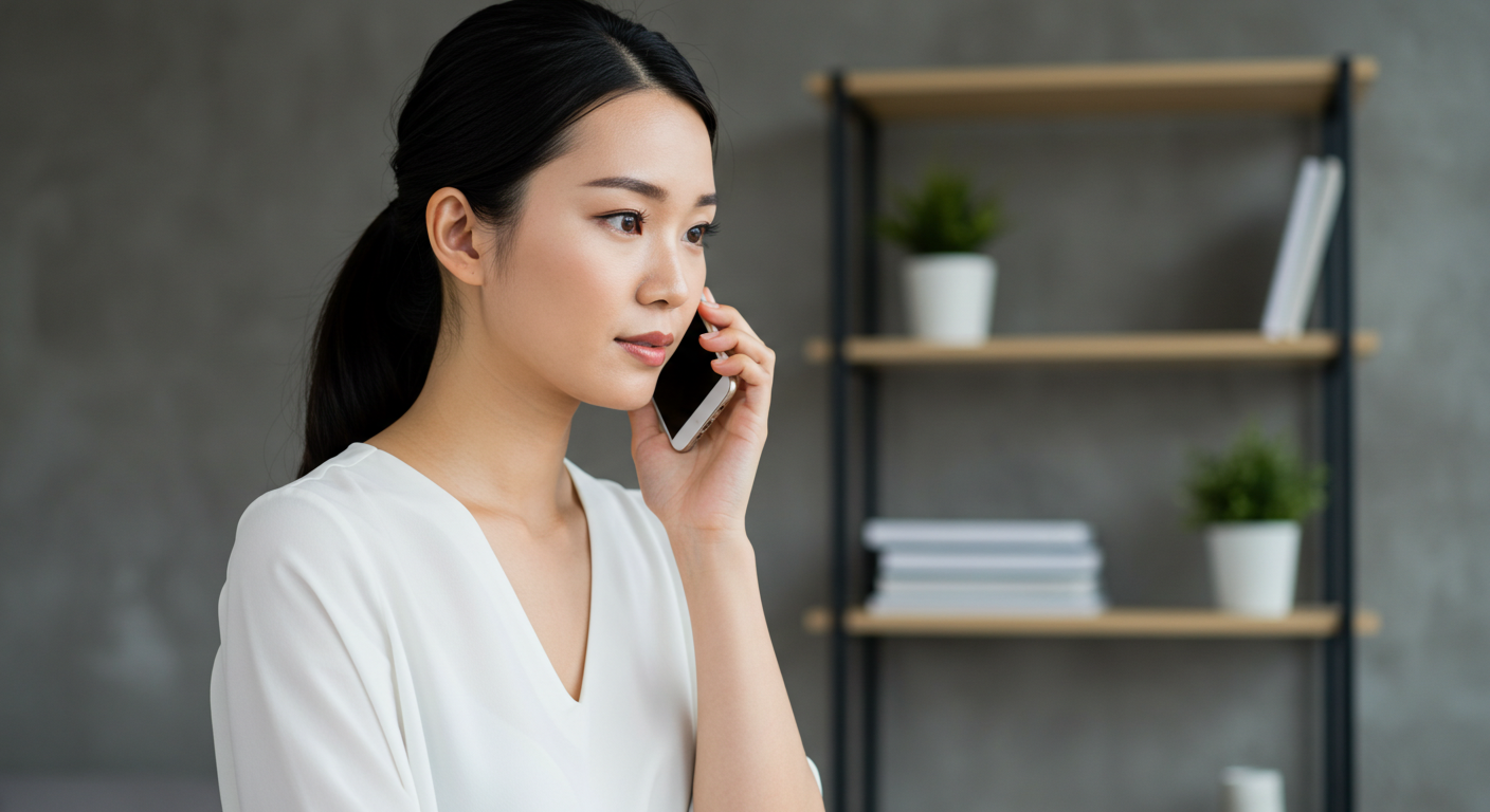 전화하는 여성