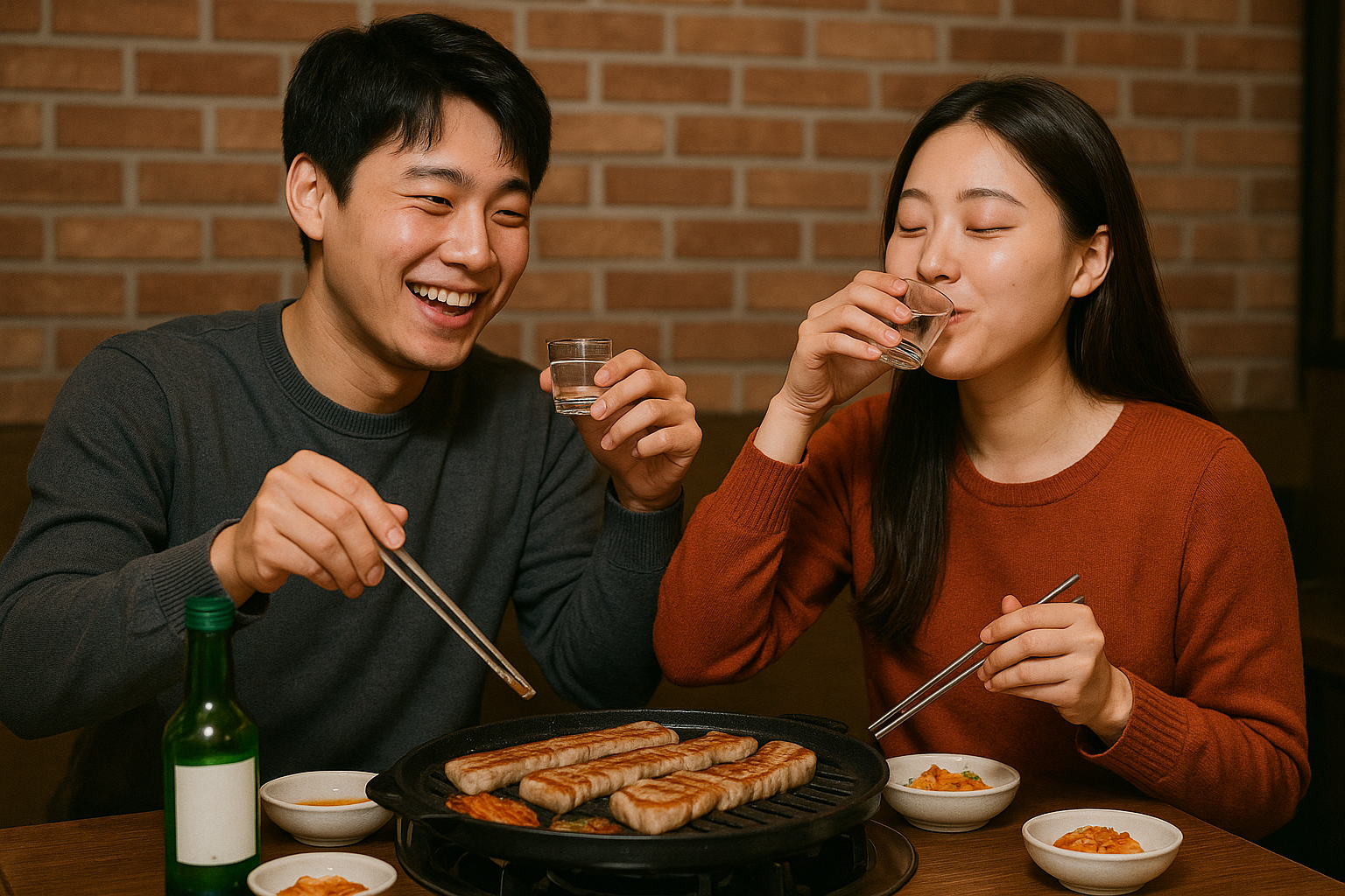 삼겹살과 소주 파티