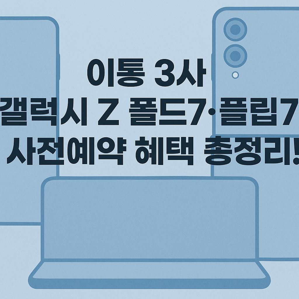 이통 3사 갤럭시 Z 폴드7·플립7 사전예약 혜택 총정리!