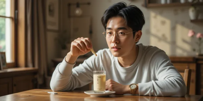 건강관리를 마친 후 밝은 표정의 모습