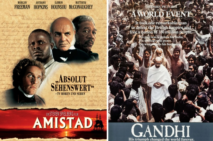 영화 아미스타드(좌) 와 간디(우)