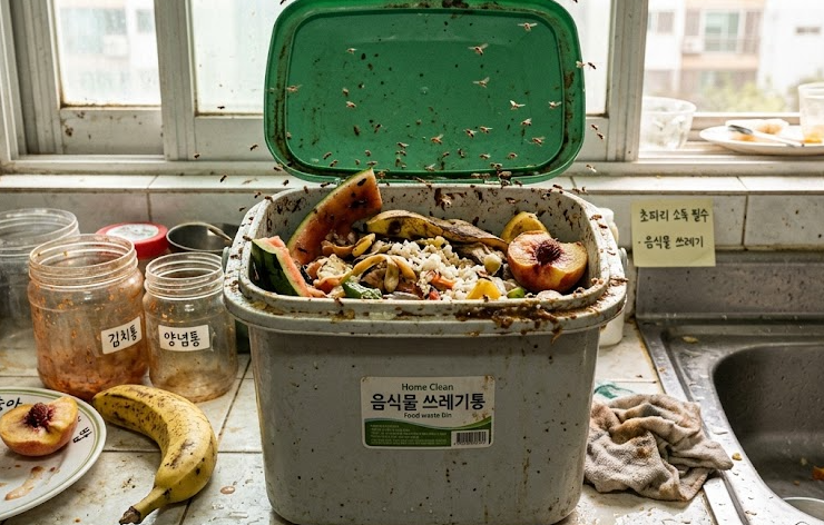 한여름 초파리와의 전쟁 끝! 약품 없이 '이것' 한 잔으로 싱크대 배수구 유충 박멸하는 법
