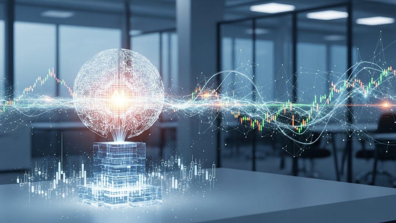 인공지능 기술과 금융 시장을 상징하는 AI 투자 이미지