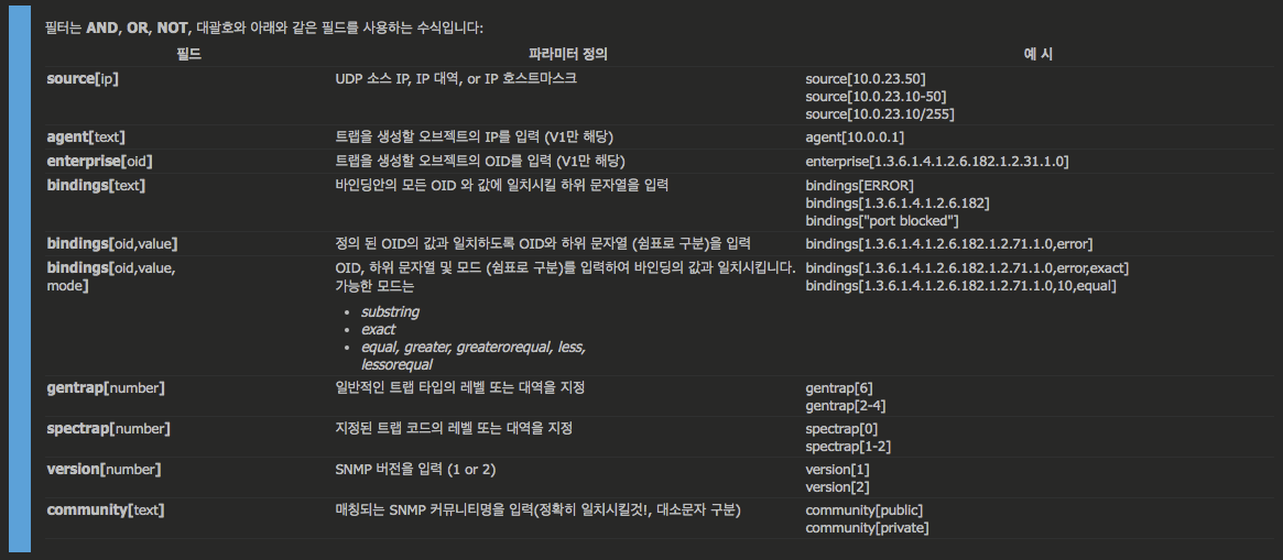 PRTG SNMP Trap 메세지 필터