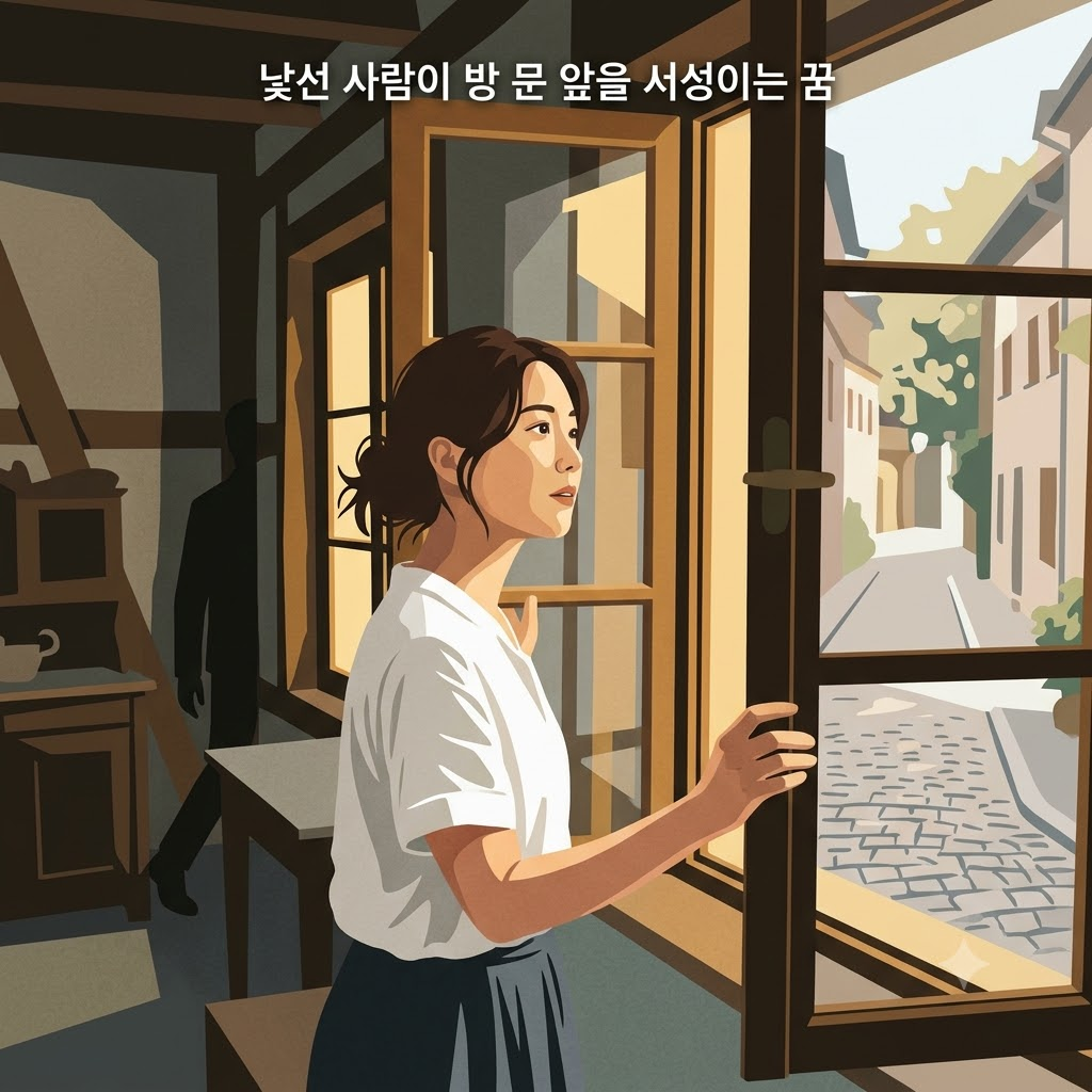 낯선 사람이 방 문 앞을 서성이는 꿈