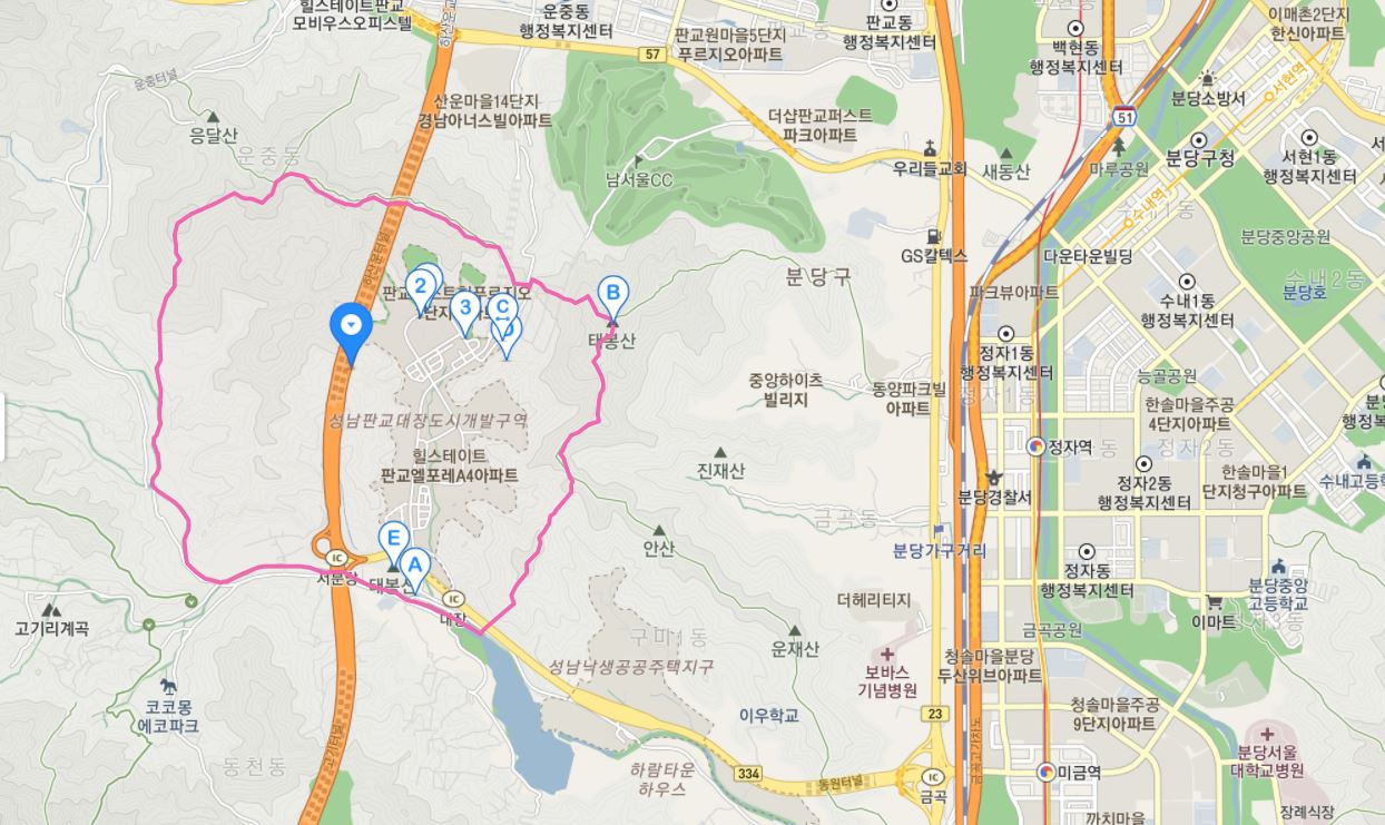 성남_대장동_위치_지도