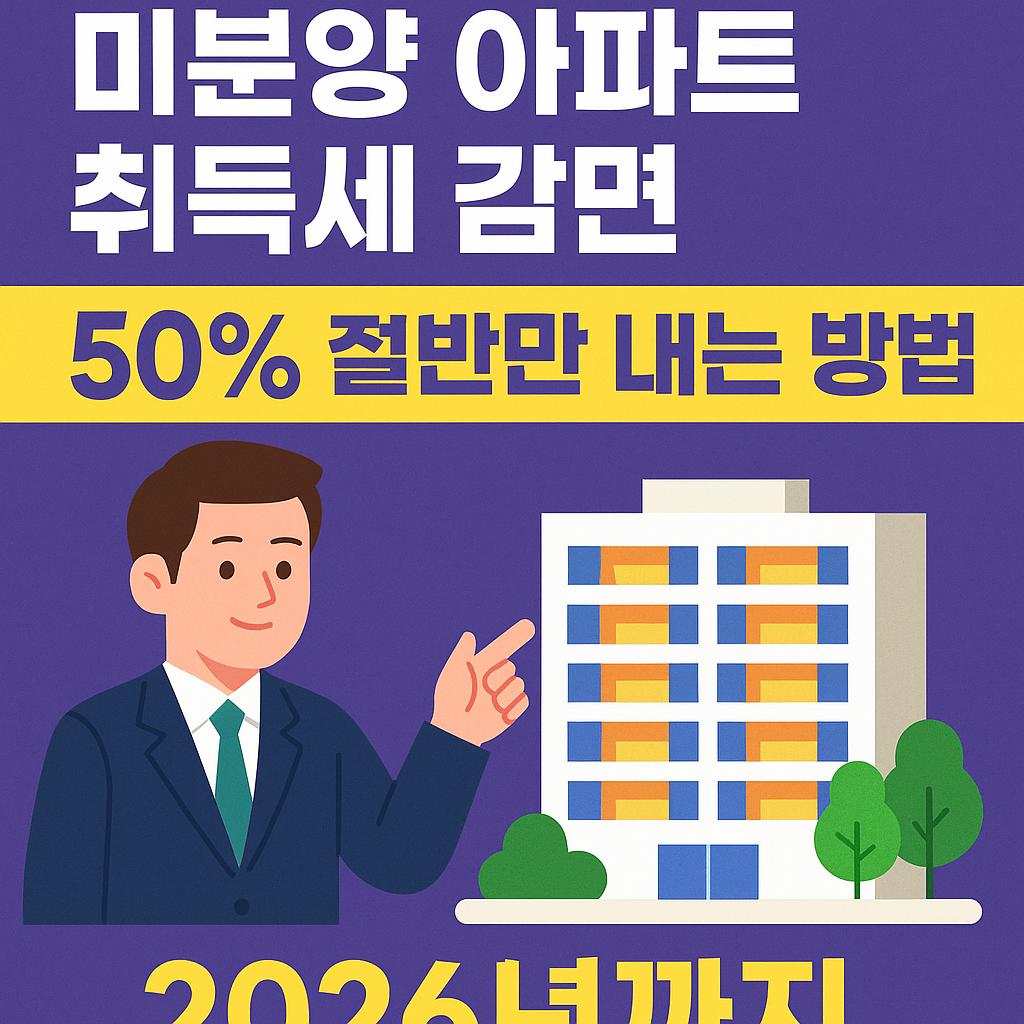 2026년까지 취득세 절반만 내는 방법 홍보 이미지