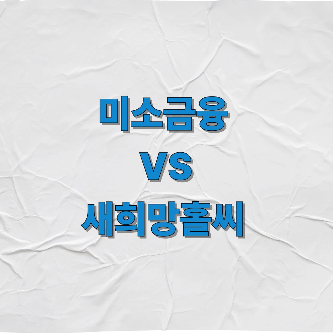 미소금융 vs 새희망홀씨 비교 안내 이미지