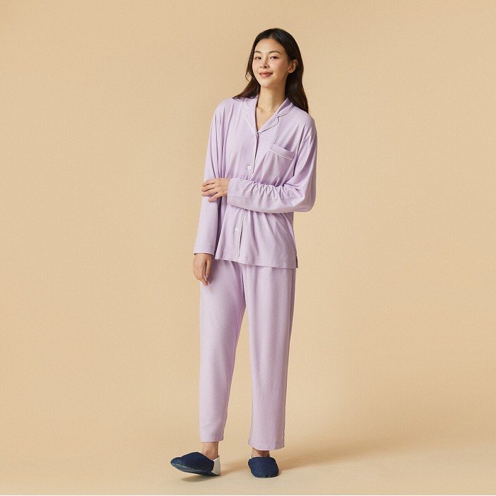 JAJU 자주 자주 여 피치기모 컬러 10부 파자마상하세트