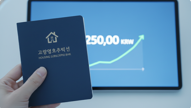 청약통장 납입 인정 금액 25만원 상향을 상징하는 시각적 이미지