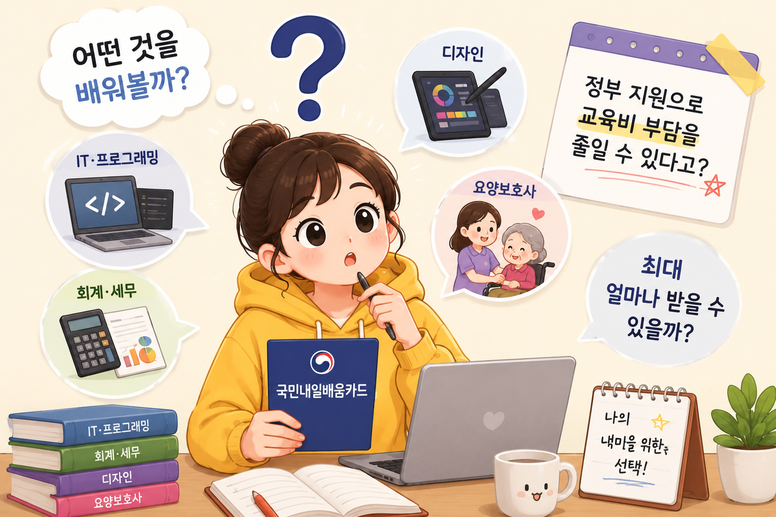 국민내일배움카드 신청 방법, 최대 500만원까지 지원받을 수 있습니다
