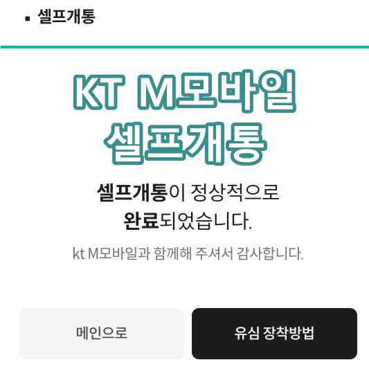 KT M모바일셀프개통