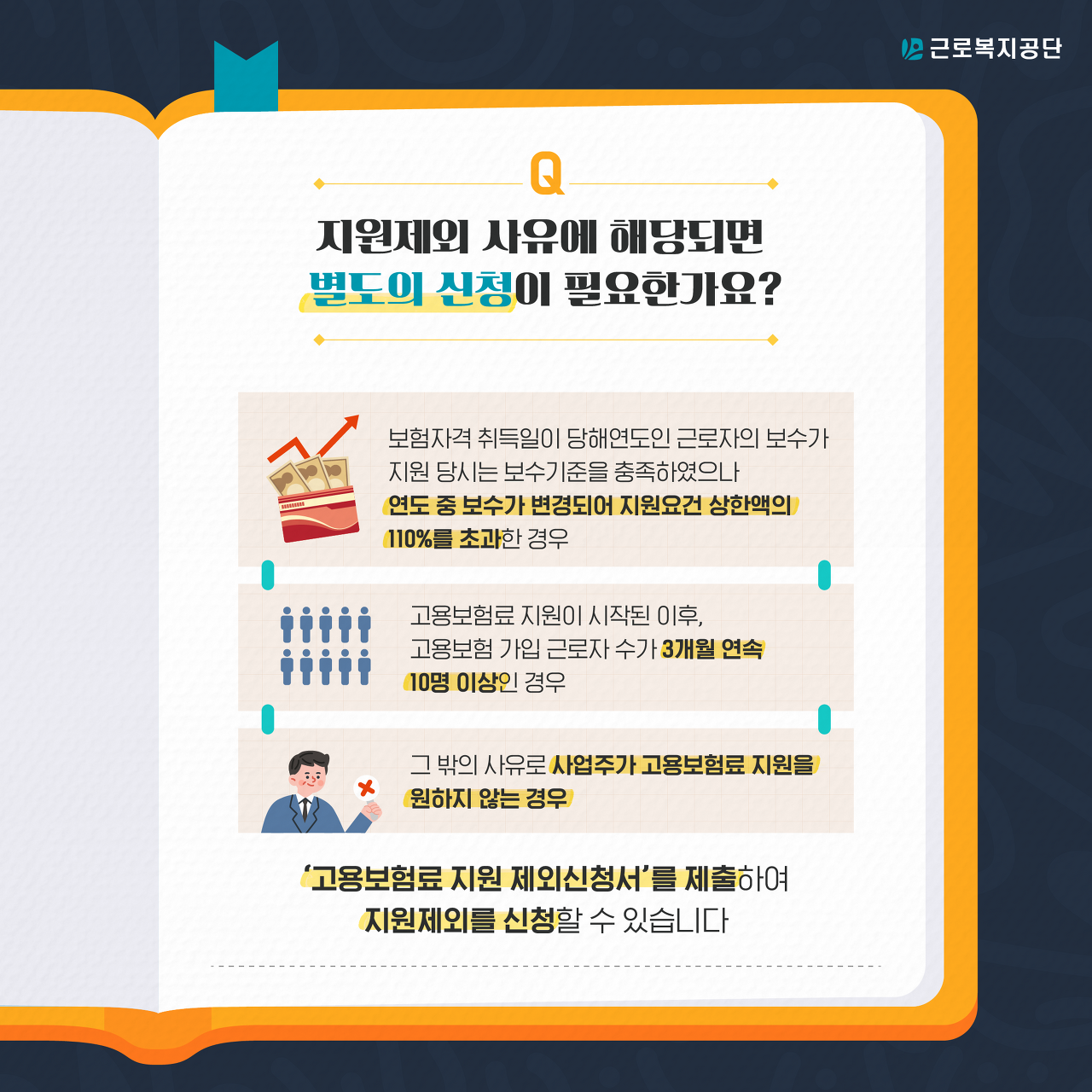 두루누리 사회보험료 지원사업(예술인 고용보험료 지원) 제한 되는 경우