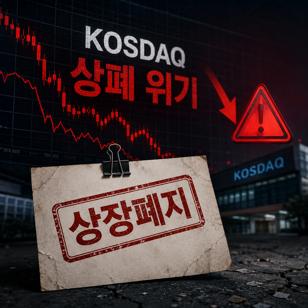 코스닥 상폐 위기 이미지