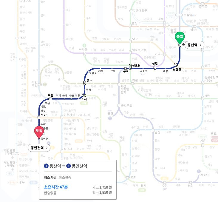 1호선 급행 정차역 정리2