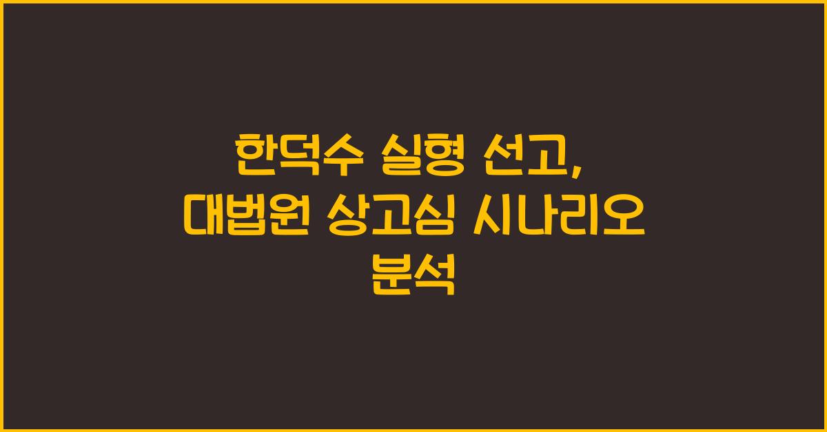 한덕수 23년 실형 선고, 향후 대법원 상고심 시나리오 예측