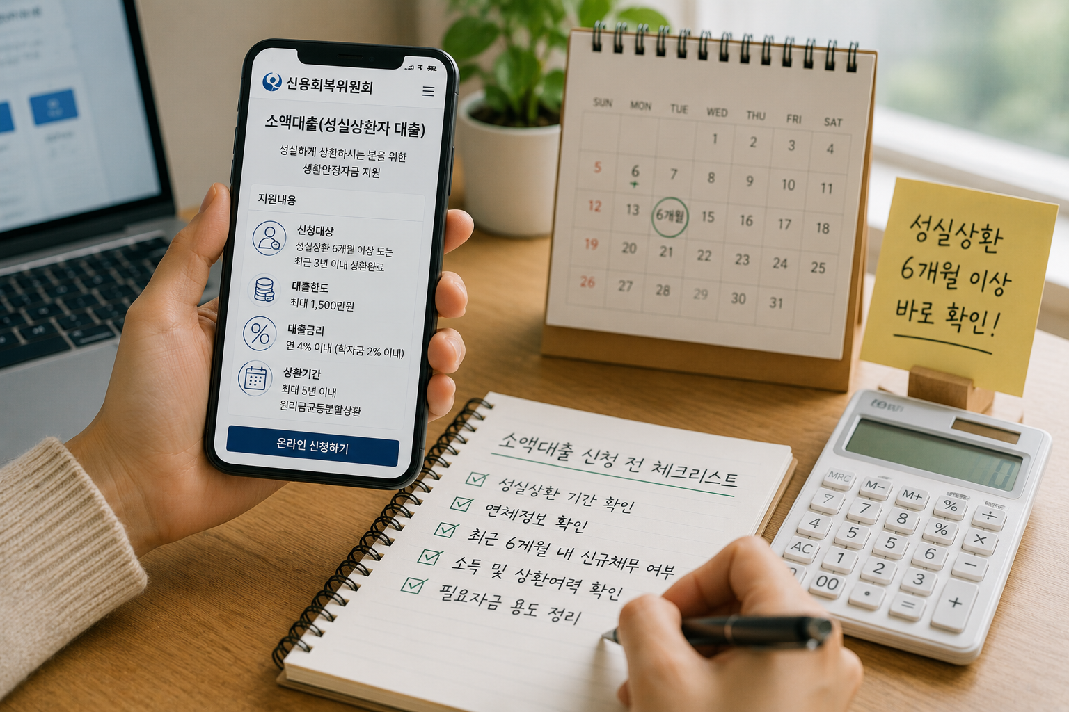 소액대출 신청 체크리스트 작성
