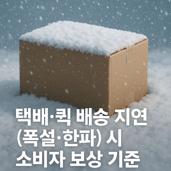 택배, 퀵배송 폭설, 한파로 인한 지연시 소비자 보상기준