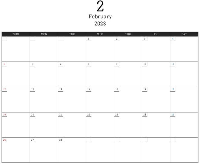 2023년_2월_달력