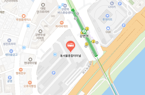 동서울종합터미널 위치-지도