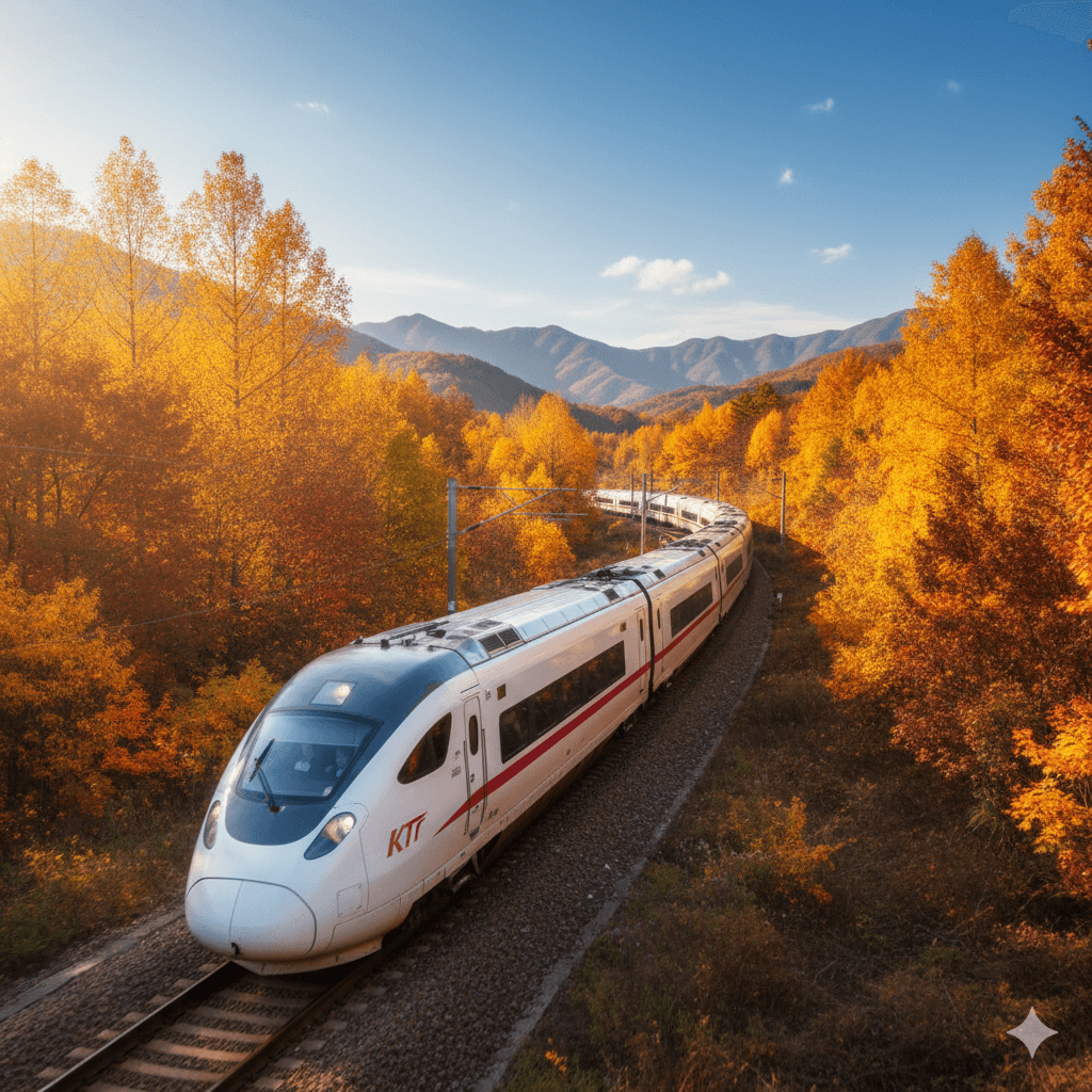 가을 기차 풍경 - 사진