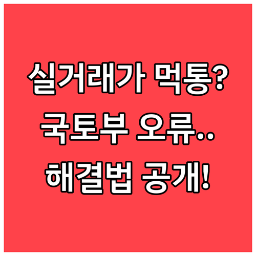 국토교통부 실거래가 시스템 오류 원인..