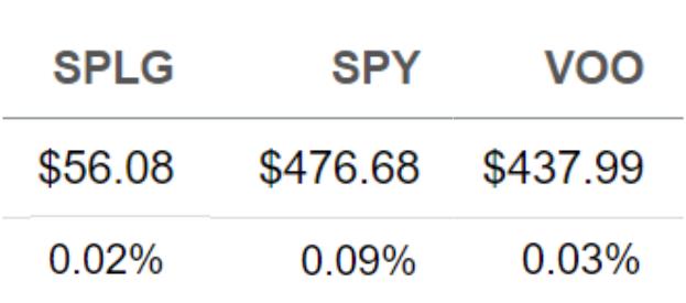 SPLG ETF 주당 가격
