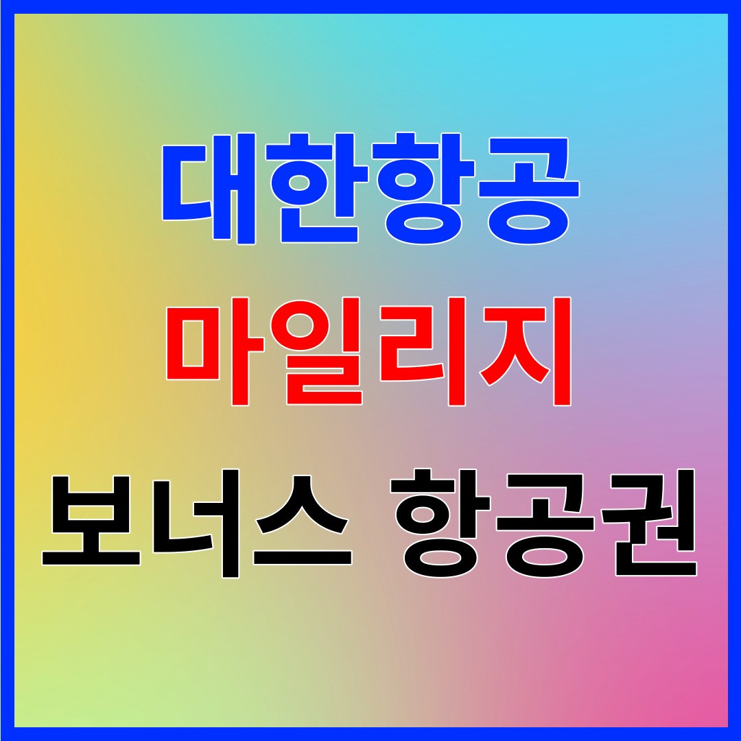 대한항공 보너스 항공권