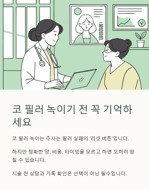 코 필러 녹이기 전 꼭 기억하세요