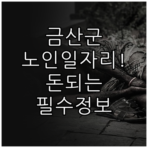 금산군 어르신 일자리 신청 기간 서류..