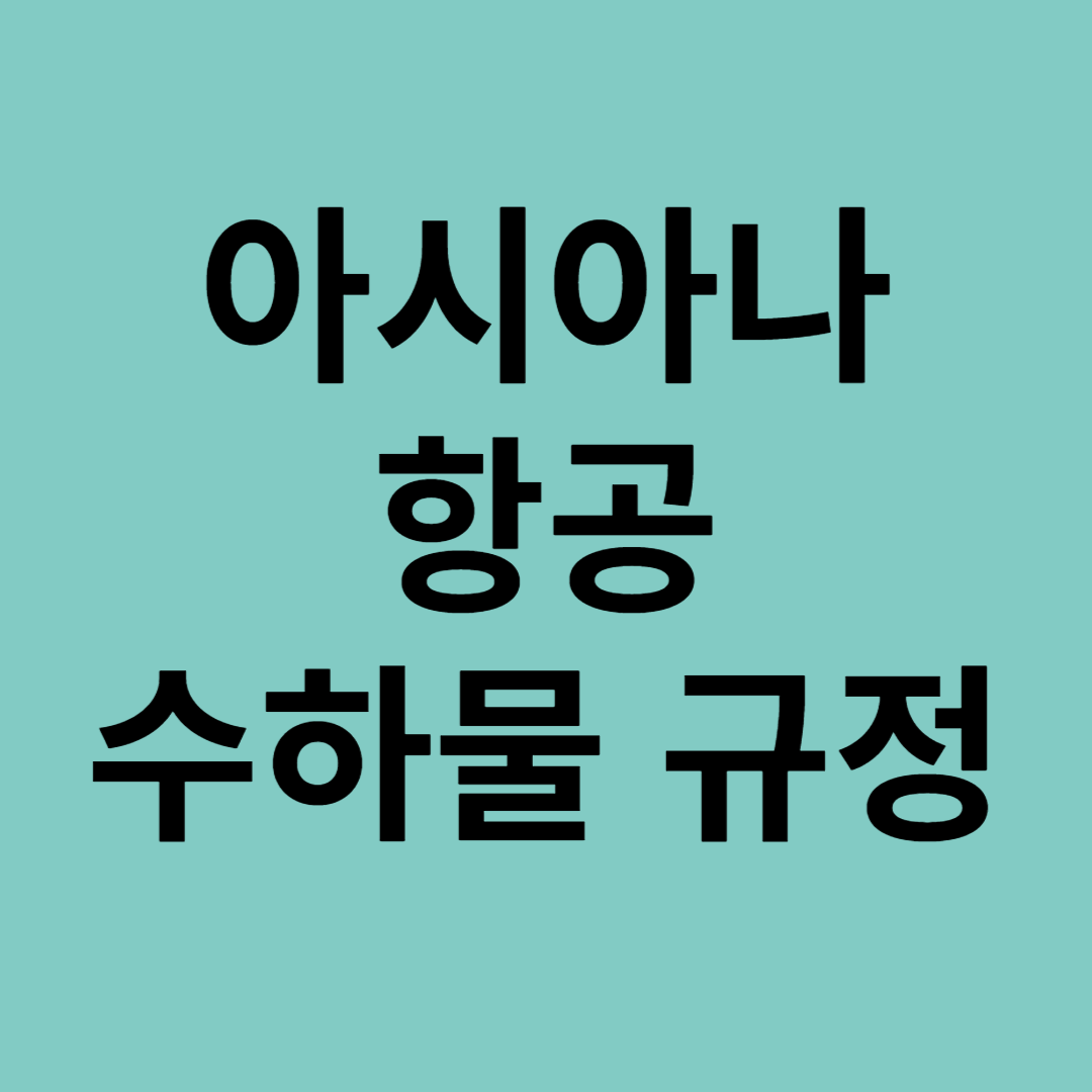 아시아나 항공 수하물 규정