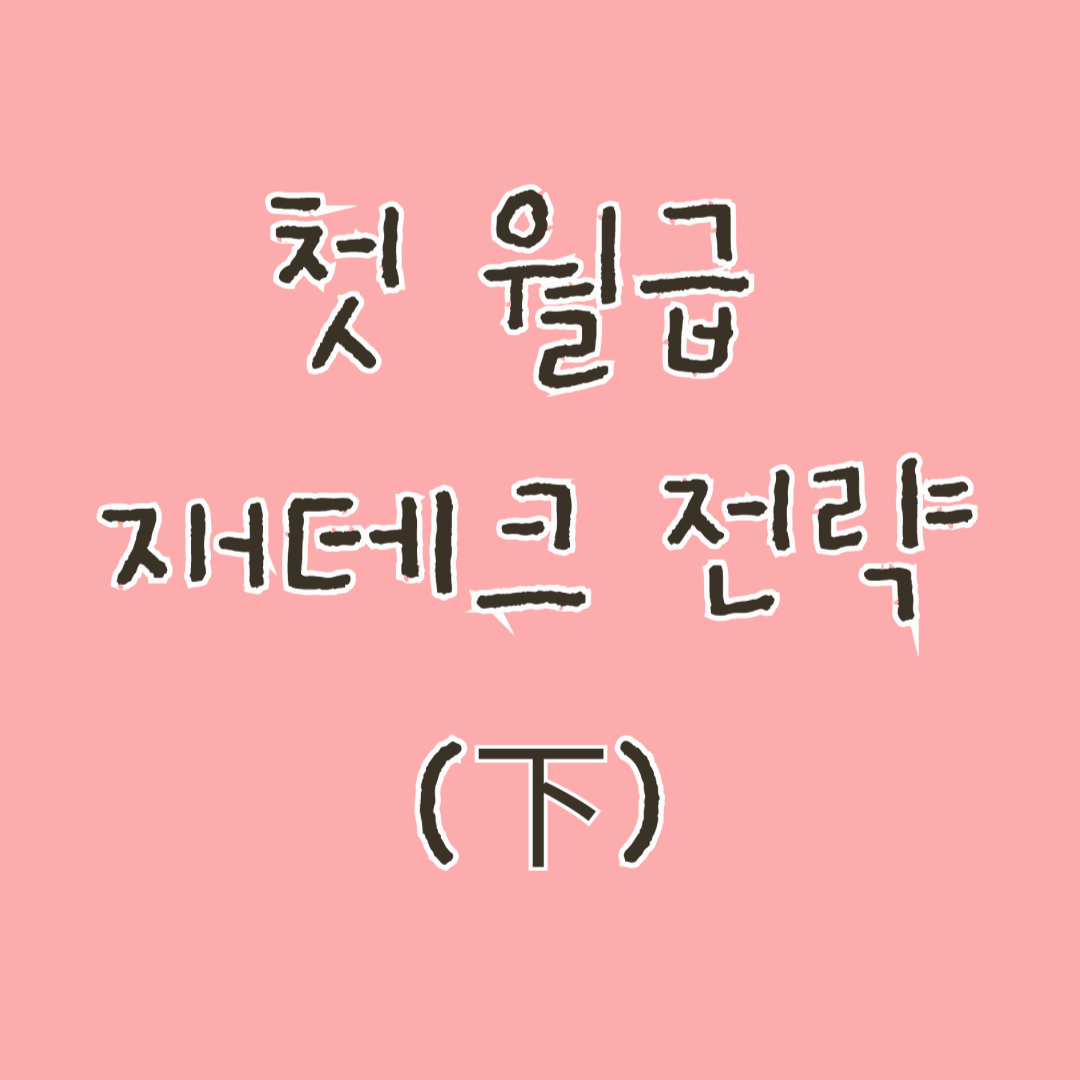 첫 월급 재테크 전략(下)