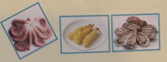 어패류를 먹습니다.