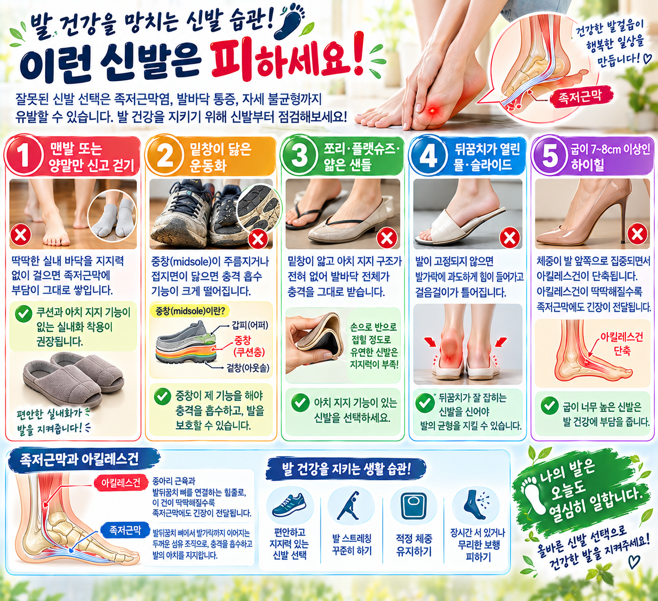 족저근막염을 악화시키는 신발의 정체