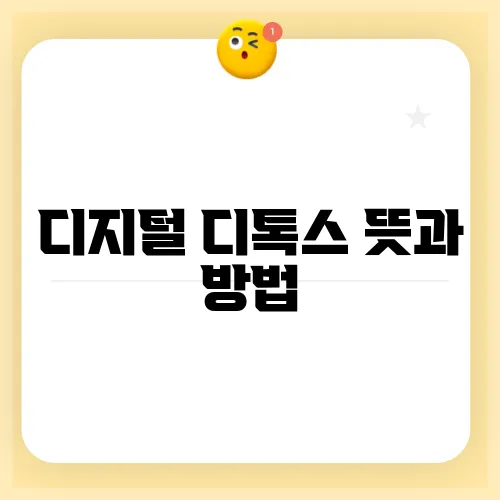 디지털 디톡스 뜻과 방법
