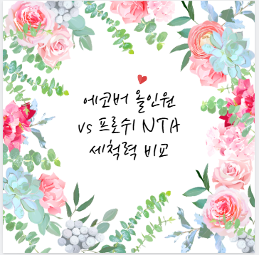 에코버 올인원 vs 프로쉬 NTA 세척력 비교