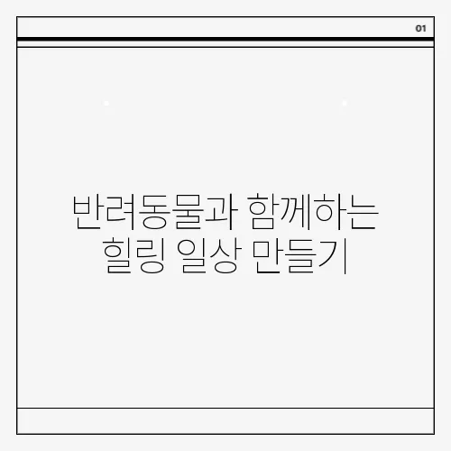 반려동물과 함께하는 힐링 일상 만들기