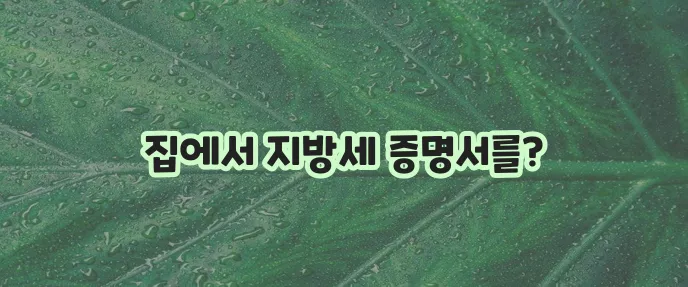 지방세 납세증명서 인터넷 발급