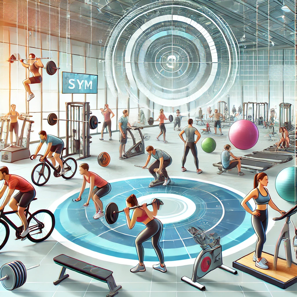 실내운동기구를 통한 운동사진