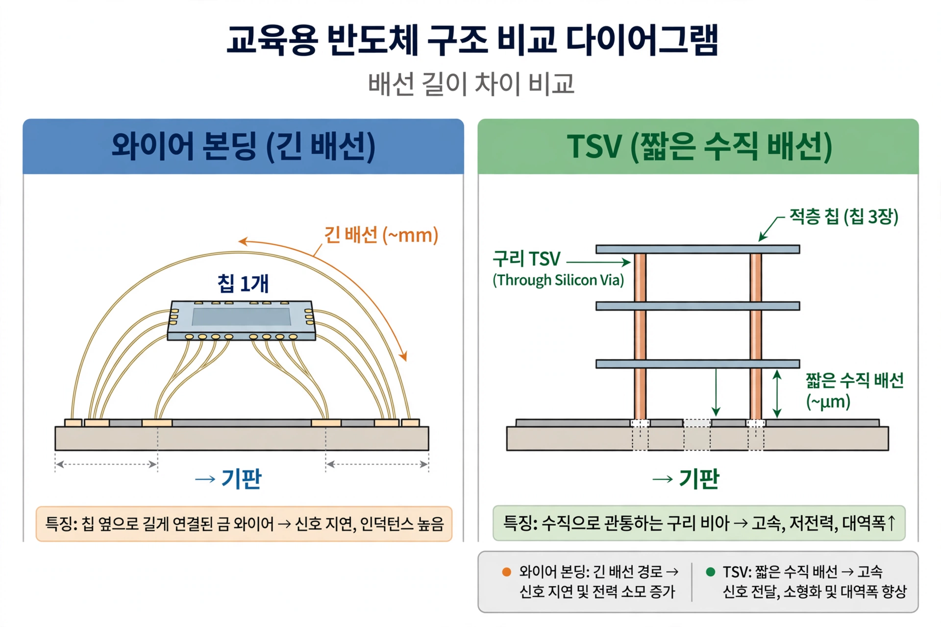 TSV와 와이어 본딩 비교