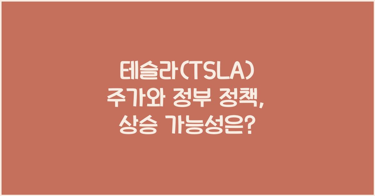 테슬라(TSLA) 주가와 정부 정책